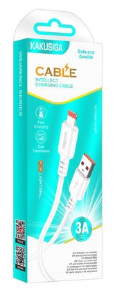 KAKUSIGA καλώδιο Lightning σε USB KSC-982, 3A, 480Mbps, 1m, λευκό - Image 3