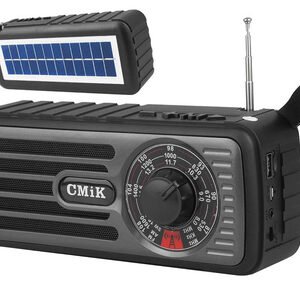 CMIK φορητό ραδιόφωνο & ηχείο MK-101, ηλιακό, BT/USB/TF/AUX, μαύρο