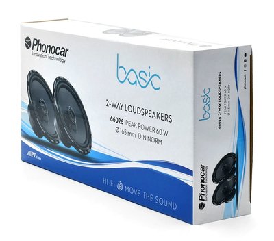 PHONOCAR σετ ηχεία αυτοκινήτου Basic 66026, 6.5", 60W, 2 δρόμων - Image 3