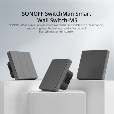 SONOFF smart διακόπτης M5-1C-86, μονός, WiFi, γκρι - Image 2