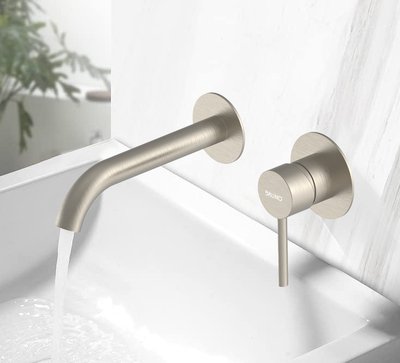 BRUNO μπαταρία νιπτήρα M61615-207, εντοιχισμού, αναμεικτική, ασημί - Image 2