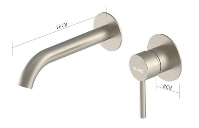 BRUNO μπαταρία νιπτήρα M61615-207, εντοιχισμού, αναμεικτική, ασημί - Image 6