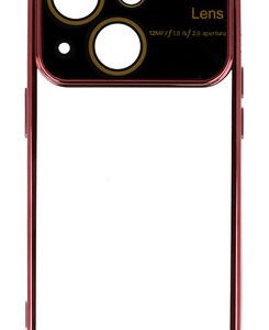 POWERTECH θήκη Electro Lens MOB-1946 για iPhone 15, διάφανη-βυσσινί