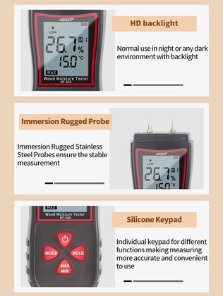 NOYAFA ψηφιακός μετρητής υγρασίας ξύλου NF-568 - Image 5