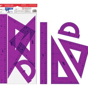 MP σετ χάρακες PA144C, διάφανο πλαστικό, 4τμχ, μωβ