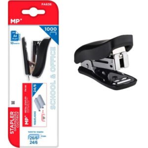 MP mini συρραπτικό με ανταλλακτικά PA636, 24/6-26/6, 10 φύλλα, μαύρο