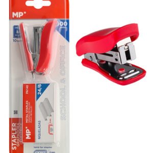MP mini συρραπτικό με ανταλλακτικά PA636, 24/6-26/6, 10 φύλλα, κόκκινο