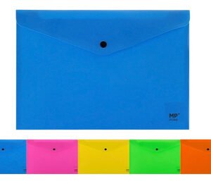 MP πλαστικός φάκελος Α4 με κούμπωμα PC005, 33x23cm, διάφορα χρώματα