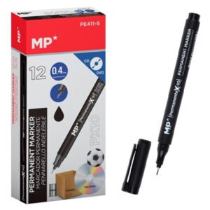 MP ανεξίτηλος μαρκαδόρος PE411-S για CD-DVD, 0.4mm, μαύρος, 12τμχ