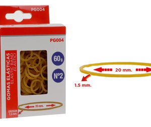 MP λαστιχάκια συσκευασίας PG004 σε κουτί, No2, 1.5x20mm, 60g