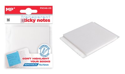 MP αυτοκόλλητα χαρτάκια σημειώσεων PN346-05, 75x75mm, διάφανα, 50τμχ