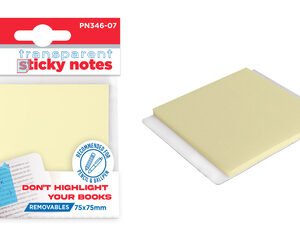MP αυτοκόλλητα χαρτάκια σημειώσεων PN346-07, 75x75mm, διάφανα, 50τμχ