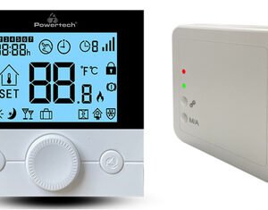 POWERTECH ψηφιακός θερμοστάτης χώρου PT-1048, αερίου, RF, Wi-Fi, μαύρος