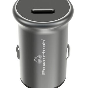 POWERTECH φορτιστής αυτοκινήτου PT-1147, USB-C, 30W PD, γκρι