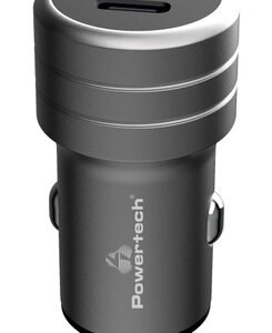 POWERTECH φορτιστής αυτοκινήτου PT-1149, 2x USB-C, 100W PD, γκρι