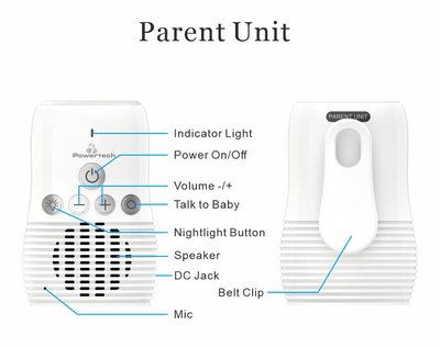 POWERTECH ασύρματη ενδοεπικοινωνία μωρού PT-1185 με φως νυκτός - Image 6