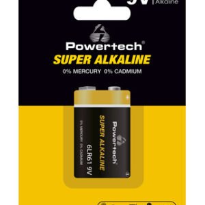 POWERTECH αλκαλική μπαταρία Super Alkaline PT-1215, 9V, 1τμχ