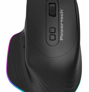 POWERTECH ασύρματο gaming ποντίκι PT-1253, 2.4GHz & Bluetooth, 2000DPI, 650mAh, RGB, μαύρο