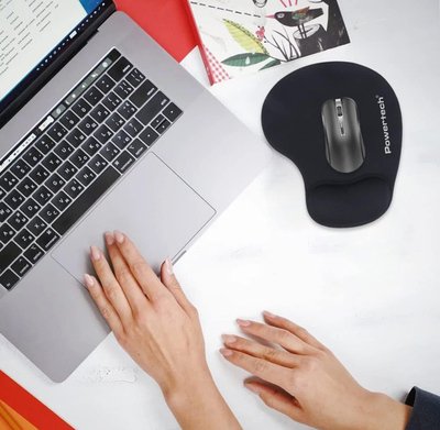 POWERTECH mouse pad PT-1293 με στήριγμα καρπού, 23x19x1.8cm, μαύρο - Image 2