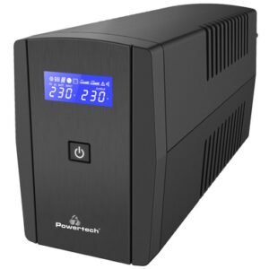 POWERTECH UPS Line Interactive PT-1296 με οθόνη, 1100VA, 660W, 2x Schuko