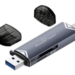 POWERTECH card reader PT-1343 για SD & micro SD, USB 3.2, 5Gbps, γκρι