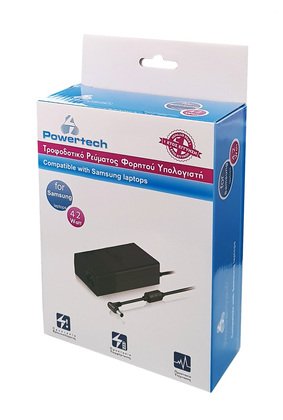 POWERTECH τροφοδοτικό για Samsung laptop PT-135, 42W, 14V/3A, λευκό - Image 2