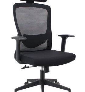 POWERTECH καρέκλα γραφείου PT-1390 με μπράτσα και ανάκλιση, ρυθμιζόμενο ύψος, μαύρη