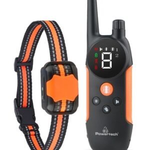 POWERTECH ηλεκτρικό κολάρο εκπαίδευσης σκύλου PT-1399 με ασύρματο χειριστήριο, εμβέλεια 300m