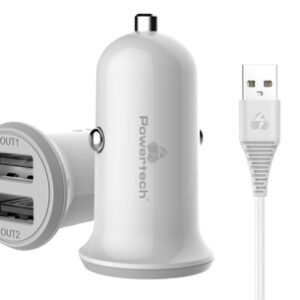 POWERTECH φορτιστής αυτοκινήτου PT-772, καλώδιο micro USB, 2x USB, 3.4A