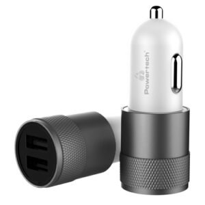 POWERTECH φορτιστής αυτοκινήτου PT-798, 2x USB, 2.1A, γκρι