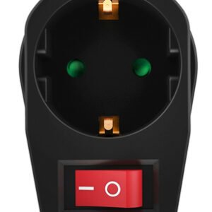 POWERTECH αντάπτορας ρεύματος PT-810, 1x schuko, 16A, μαύρος