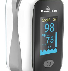 POWERTECH παλμικό οξύμετρο δακτύλου PT-922, OLED οθόνη, λευκό