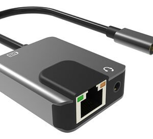 POWERTECH αντάπτορας δικτύου PTH-046, USB-C, 1000Mbps, 65W PD, γκρι