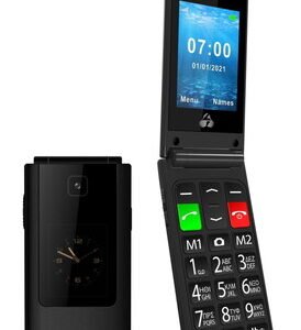 POWERTECH Κινητό Τηλέφωνο Sentry Dual II, 2 οθόνες, SOS Call, μαύρο