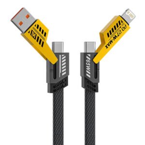 POWERTECH καλώδιο USB-C/USB σε USB-C/Lightning PTR-0164, 65W, 480Mbps, 1m, μαύρο