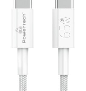 POWERTECH καλώδιο USB-C PTR-0181, 65W, 480Mbps, 1m, λευκό