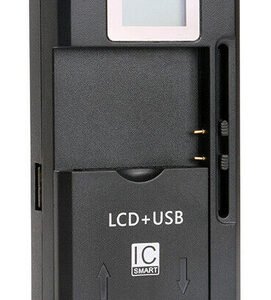 POWERTECH φορτιστής μπαταρίας κινητών QC64 με οθόνη, USB, μαύρος