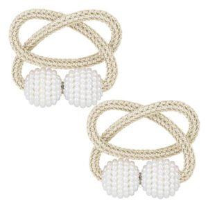 ROXXANI δέστρα κουρτίνας RXN-0023, μαγνητική, 43cm, μπεζ, 2τμχ
