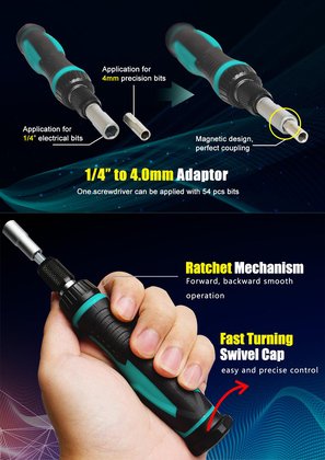PROSKIT σετ κατσαβίδι ακριβείας SD-9857M με 54 μύτες, με θήκη, 57τμχ - Image 4