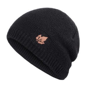 Πλεκτός σκούφος beanie SHO-0004, unisex, μαύρος