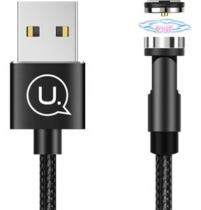USAMS καλώδιο USB σε lightning US-SJ472, μαγνητικό, 2.1A, 1m, μαύρο