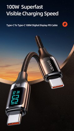 USAMS καλώδιο USB Type-C US-SJ546, 100W/5A, 1.2m, μαύρο - Image 2