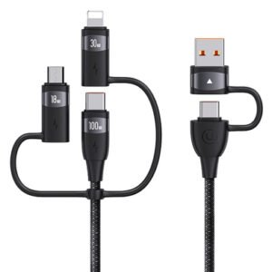 USAMS καλώδιο USB/USB-C σε 3 in 1 US-SJ646, PD 100W, 2m, μαύρο