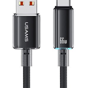 USAMS καλώδιο USB-C σε USB US-SJ658, 66W, 480Mbps, 1.2m, μαύρο