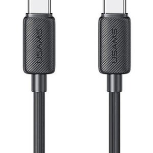 USAMS καλώδιο USB-C σε USB-C US-SJ691, 60W, 480Mbps, 1m, μαύρο
