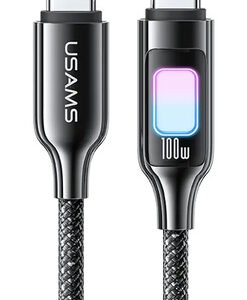 USAMS καλώδιο USB-C SJ750, 100W, 480Mbps, 1.2m, μαύρο