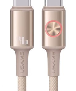 USAMS καλώδιο USB-C SJ751, 240W, 480Mbps, 1.2m, μπεζ
