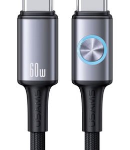 USAMS καλώδιο USB-C SJ752, 60W, 480Mbps, 1.2m, μαύρο