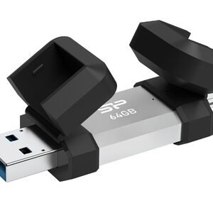 SILICON POWER USB Flash Drive C51, USB/USB-C, 64GB, 120MBps, ασημί