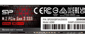 SILICON POWER SSD PCIe Gen3x4 M.2 2280 UD80, 250GB, 3.400-3.000MB/s